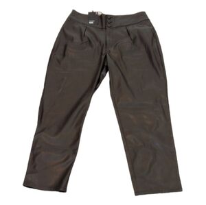 NWT Paige Womens Pants Sz 8 Jazz Black Vegan Faux Leather High Rise Trendy Style